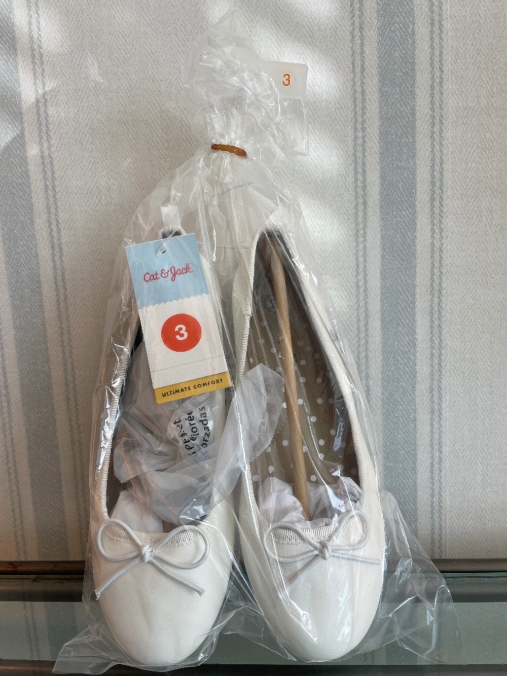 Cat and Jack White Ballet Flats, size 3